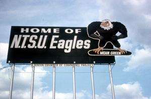 Primary view of object titled '[North Texas State University billboard]'.