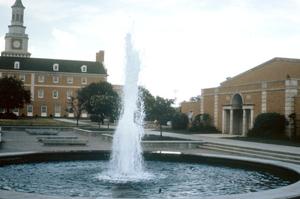 [Library Mall fountain at UNT]