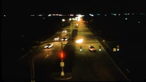 [Night scene of Carroll Blvd in Denton, Texas]