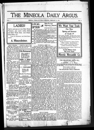 The Mineola Daily Argus (Mineola, Tex.), Vol. 1, No. 21, Ed. 1 Saturday, February 21, 1903