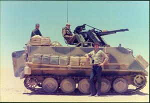 Primary view of object titled '[Charles Wilson With Moroccan Tank]'.