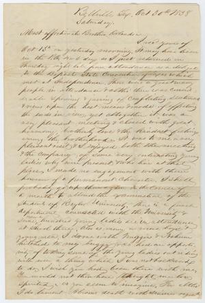 [Letter from John Patterson Osterhout to Orlando Osterhout, October 30, 1838]
