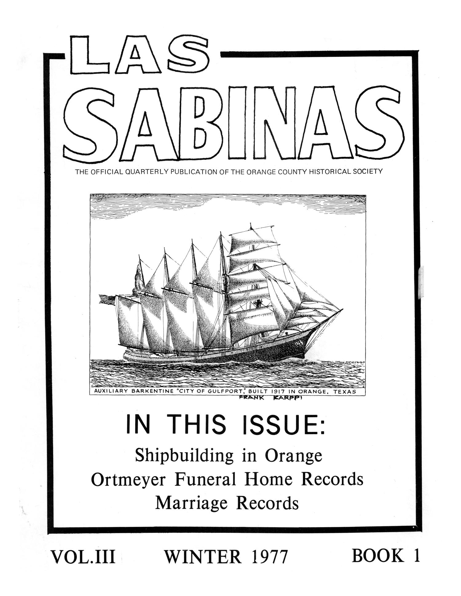 Las Sabinas, Volume 3, Number 1, January 1977
                                                
                                                    Front Cover
                                                