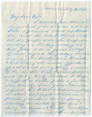 [Letter from John Patterson Osterhout to Junia Roberts Osterhout, February 11, 1872]