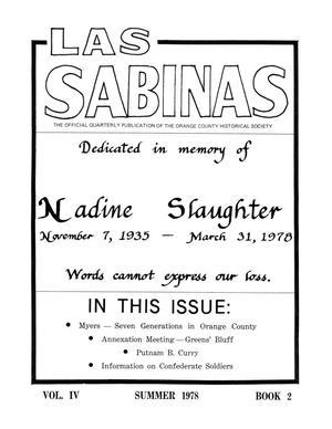 Las Sabinas, Volume 4, Number [2], [April] 1978