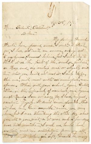 [Letter from Pellra Maoming to Gertrude Osterhout, August 21, 1876]