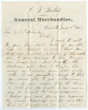 [Letter from C. F. Hurlbut to John Patterson Osterhout, July 22, 1877]