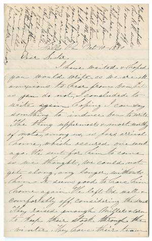 [Letter from Mary to her Sister, October 10, 1880]