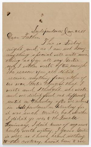 [Letter from Paul Osterhout to John Patterson Osterhout, January 20, 1881]