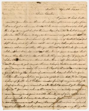 Primary view of object titled '[Letter from John Patterson Osterhout to Gertrude Osterhout, April 3, 1881]'.
