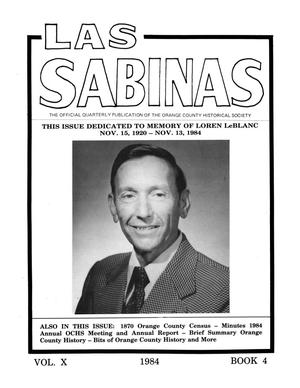 Primary view of object titled 'Las Sabinas, Volume 10, Number 4, October 1984'.