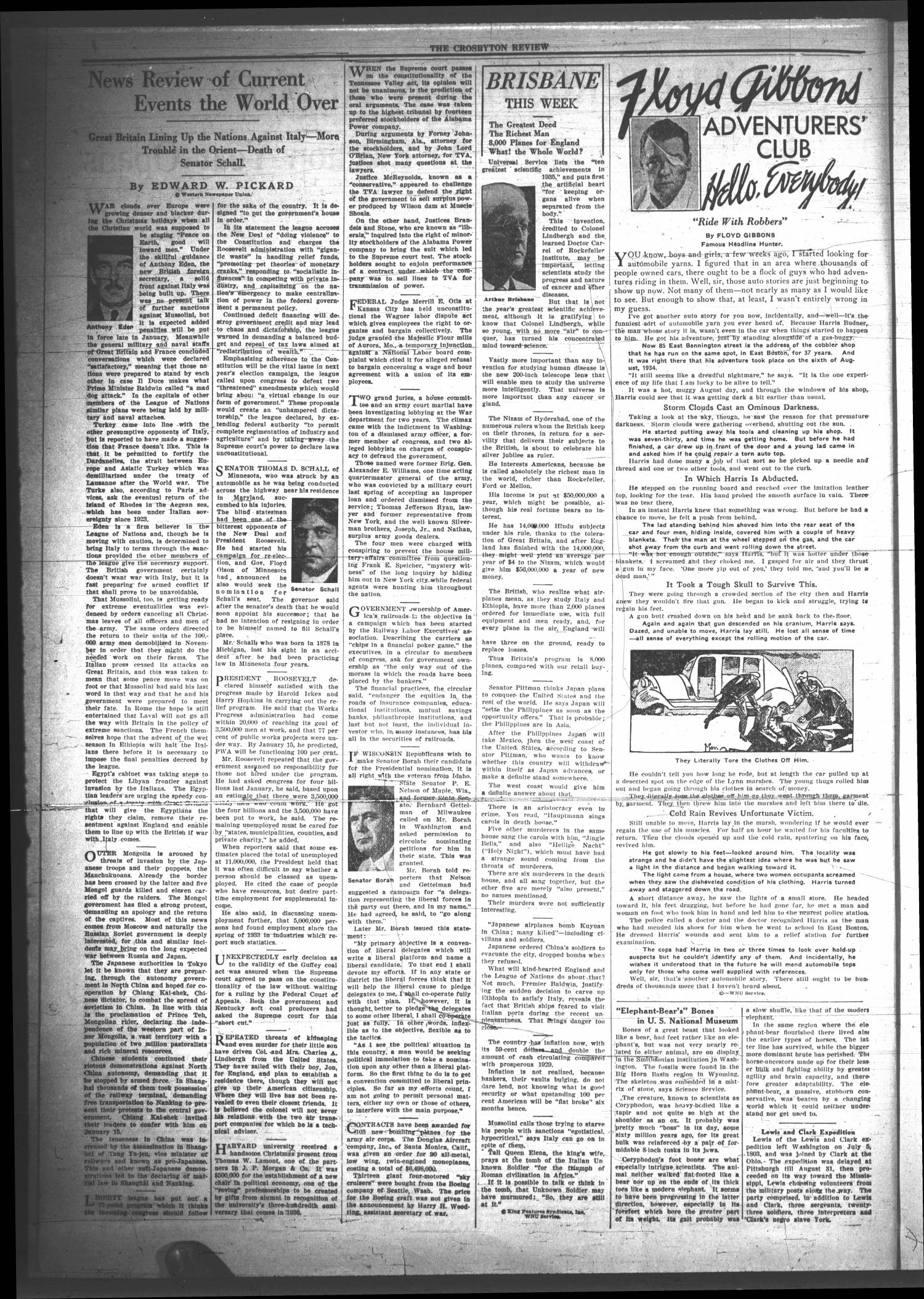 The Crosbyton Review. (Crosbyton, Tex.), Vol. 28, No. 1, Ed. 1 Friday, January 3, 1936
                                                
                                                    [Sequence #]: 2 of 8
                                                