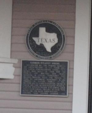 [Texas Historical Commission Marker: Barron-Veazey House]