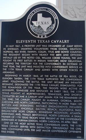 [Texas Historical Commission Marker: Eleventh Texas Cavalry]