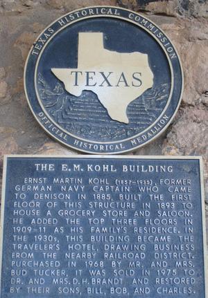 [Texas Historical Commission Marker: The E.M. Kohl Building]