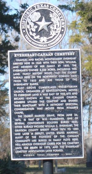 [Texas Historical Commission Marker: Everheart-Canaan Cemetery]