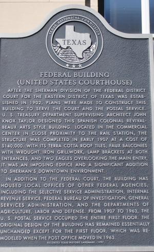 [Texas Historical Commission Marker: United States Courthouse]