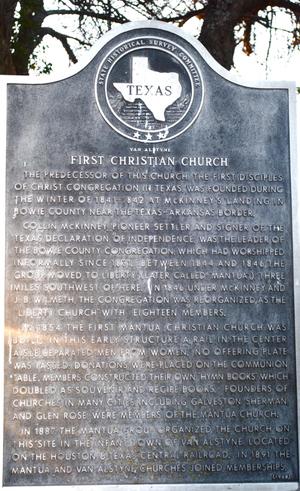 [Texas Historical Commission Marker: First Christian Church]