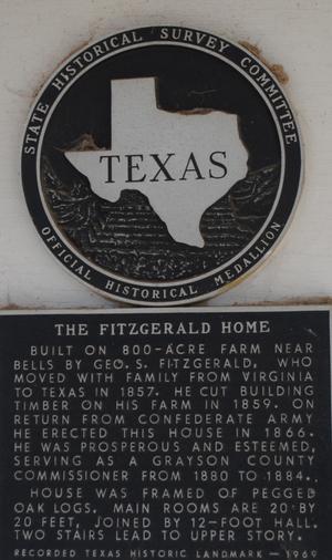 [State Historical Survey Committee Marker: The Fitzgerald Home]