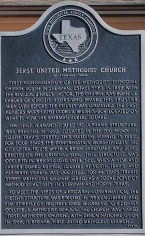 [State Historical Survey Committee Marker: First United Methodist Church]