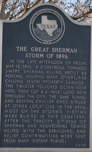 [Texas Historical Commission Marker: The Great Sherman Storm of 1896]