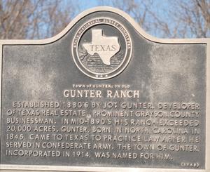 [State Historical Survey Committee Marker: Gunter Ranch]