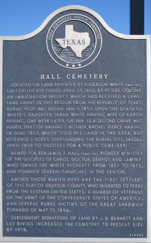 [State Historical Survey Committee Marker: Hall Cemetery]