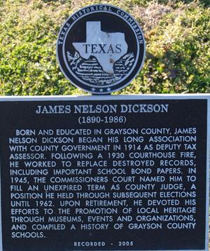 [Texas Historical Commission Marker: James Nelson Dickson]