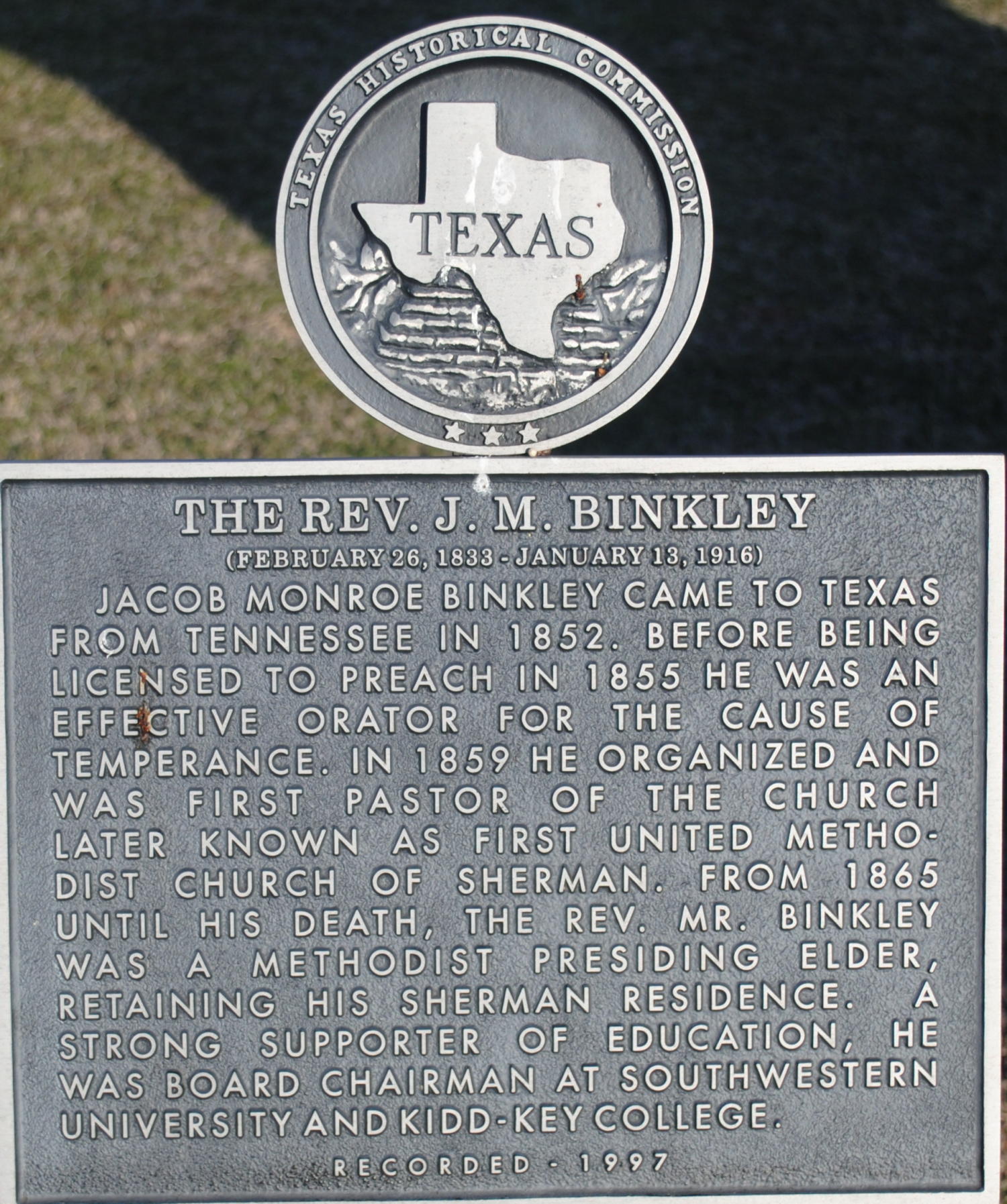 [Texas Historical Commission Marker: The Rev. J. M. Binkley]
                                                
                                                    [Sequence #]: 1 of 1
                                                