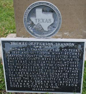 [Texas Historical Commission Marker: Thomas Jefferson Shannon]
