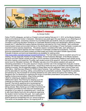 The Newsletter of the Texas Chapter of the American Fisheries Society, Volume 38, Number 1, February 2012