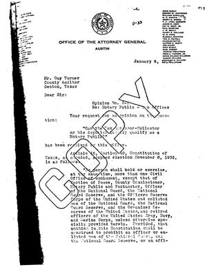 Primary view of object titled 'Texas Attorney General Opinion: O-33'.