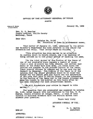 Primary view of object titled 'Texas Attorney General Opinion: O-127'.