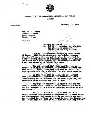 Texas Attorney General Opinion: O-139