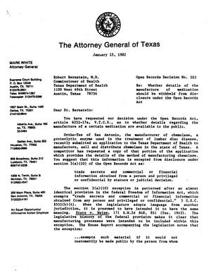 Texas Attorney General Opinion: O-303