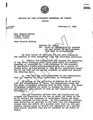 Primary view of object titled 'Texas Attorney General Opinion: O-312'.