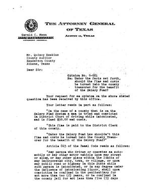 Primary view of object titled 'Texas Attorney General Opinion: O-681'.