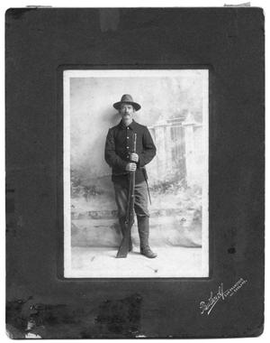 Primary view of [Soldier in Spanish American War Uniform]