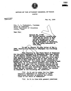 Primary view of object titled 'Texas Attorney General Opinion: O-785'.