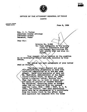 Primary view of object titled 'Texas Attorney General Opinion: O-932'.