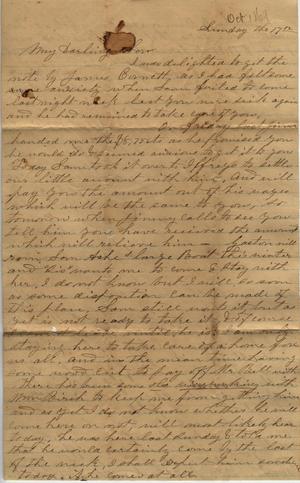 Letter to Cromwell Anson Jones, [17 October 1869]