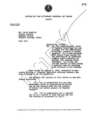 Primary view of object titled 'Texas Attorney General Opinion: O-1242'.