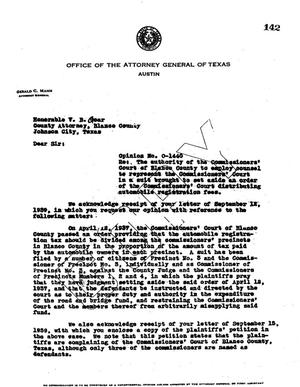 Primary view of object titled 'Texas Attorney General Opinion: O-1440'.