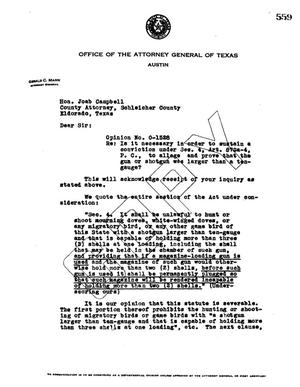 Texas Attorney General Opinion: O-1528