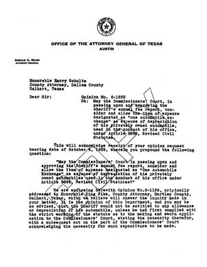 Primary view of object titled 'Texas Attorney General Opinion: O-1555'.
