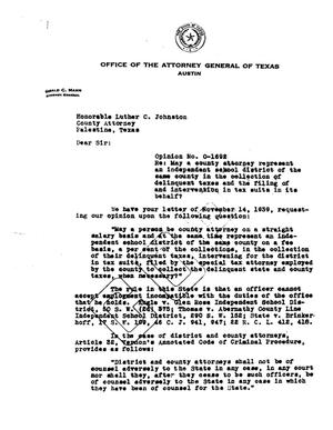 Texas Attorney General Opinion: O-1692