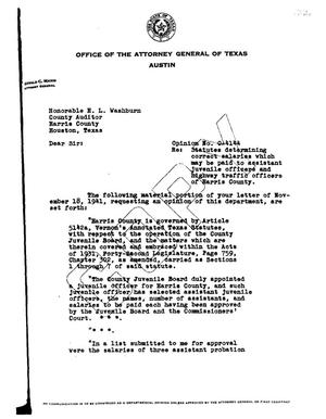 Primary view of object titled 'Texas Attorney General Opinion: O-4144'.
