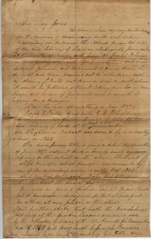 Primary view of object titled 'Letter from Henry Cowing to Mary Jones, ca. December 1872 or January 1873'.