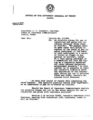 Primary view of object titled 'Texas Attorney General Opinion: O-5060'.