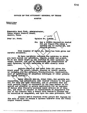 Primary view of Texas Attorney General Opinion: O-5125